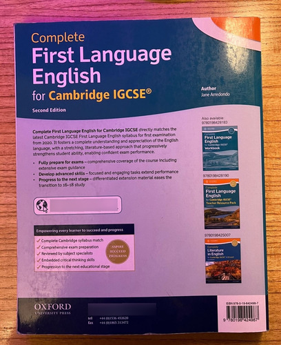 Complete First Language English For Igcse 2/ed - Sb- Oxford (Usado)