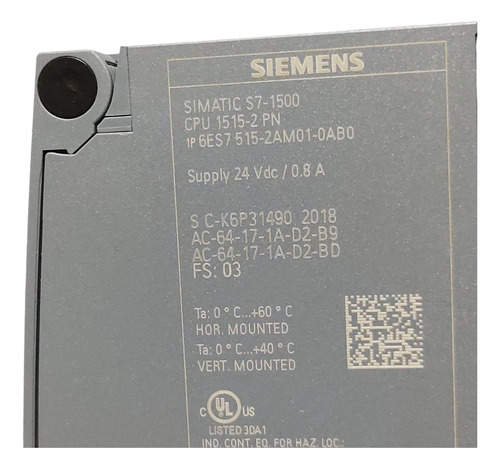 Siemens 6es7515-2am01-0ab0 Simatic S7-1500 Módulo Central