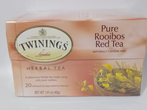 Chá Vermelho Twining Of London Rooibos Pure 20 Unid 40g