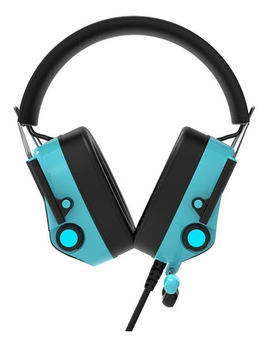 Imagen 4 de 8 de Headset Gamer 7.1 Usb Rgb - Ajazz Ah10 Azul