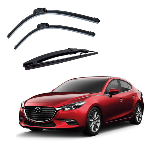 Juego De 3 Limpiaparabrisas Reluvsa Mazda 3 2017-2018