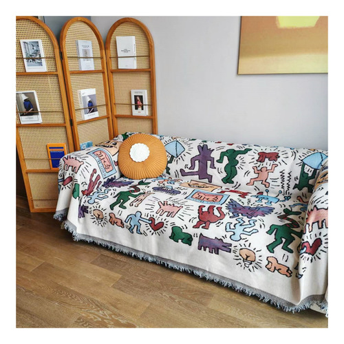 Funda Sofá 1.8x2.3m Algodón Puro Reversible, Estampado