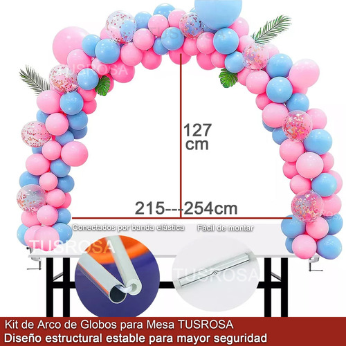 Arcos Para Globos De Mesa Soporte + Kit De Fiesta Todo En Un
