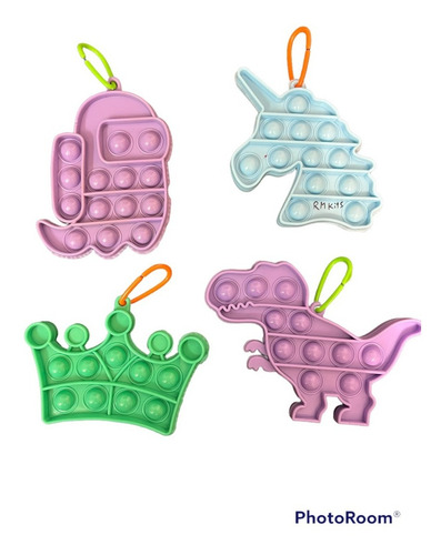 Imagen 5 de 9 de Mini Pop It Pack X15 Silicona Popit Colgante Nacional