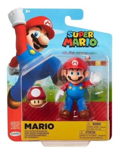 Mario Con Hongo Muñeco Articulado Super Mario Premium