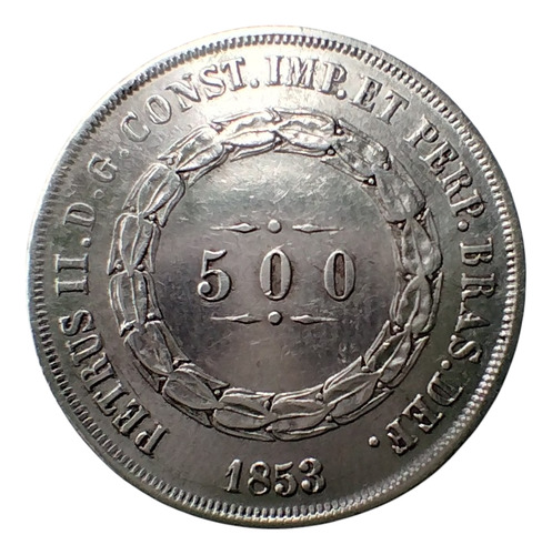 Moeda 500 Reis De 1853 Origem Brasil. Prata Km#464 (Usado)
