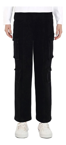 Jeans Mujer Recto Cargo Negro Ii Fashion's Park