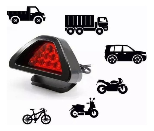 Luz Trasera Freno Luces Auto Moto 12 Led Estrobo Stop Tipo