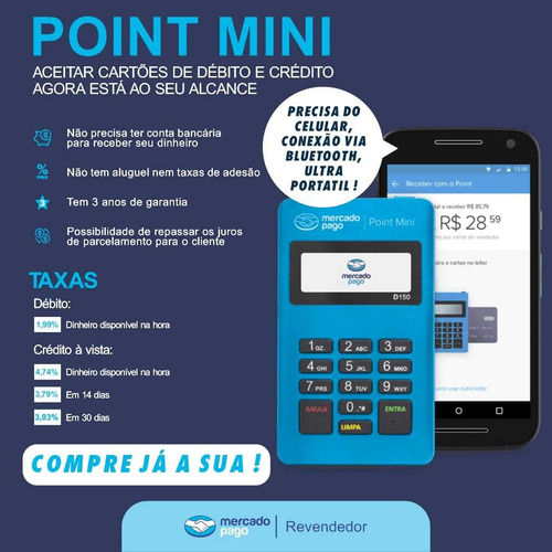 Imagem 1 de 2 de Máquina De Cartão Point Mini Mercado Pago