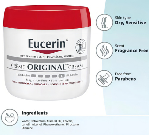 Crema Eucerin Original Healing Rich Cream Piel Extra Seca