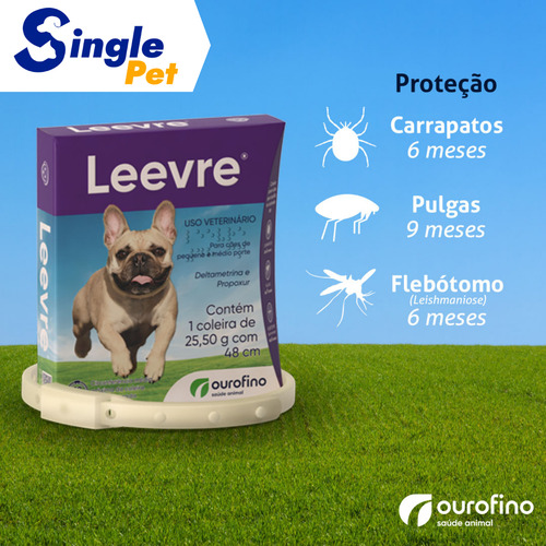 Coleira Leevre Antipulgas E Carrapatos Roxa 25,50g - 48cm