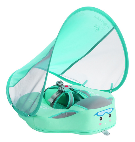 Flotador For Bebés No Inflable Con Toldo For Nadar, Verde