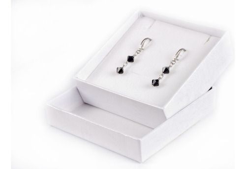 Aretes Con Cristal Negro - Símbolo De Elegancia