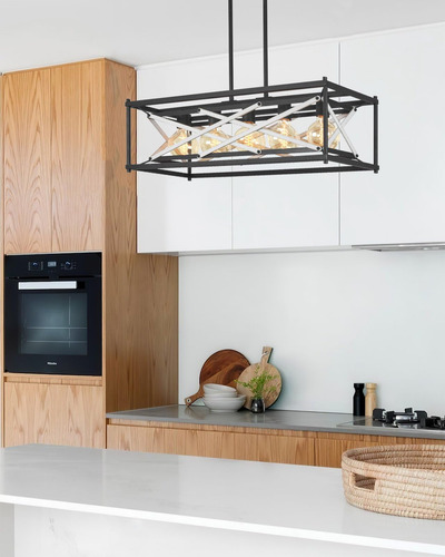 Kira Home Lexington Lámpara Rectangular De 32 Pulgadas Para