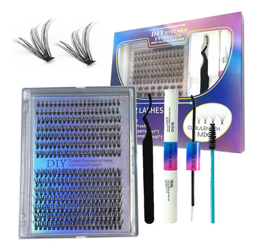 Kit De Extensión De Pestañas Diy De 280 Racimos 30d 40d