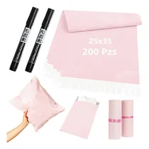Comprar 200 Bolsas Sobres Paqueteria Ecommerce Envíos 25x35cm Rosa