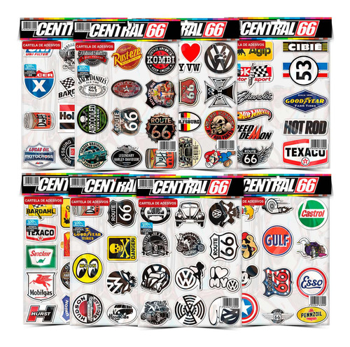 Cartela 97 Adesivos Logos Antigos Good Year, Hoodride M2  M2