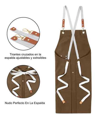 Delantal De 2 Piezas Para Mujeres Y Hombres, Delantal De