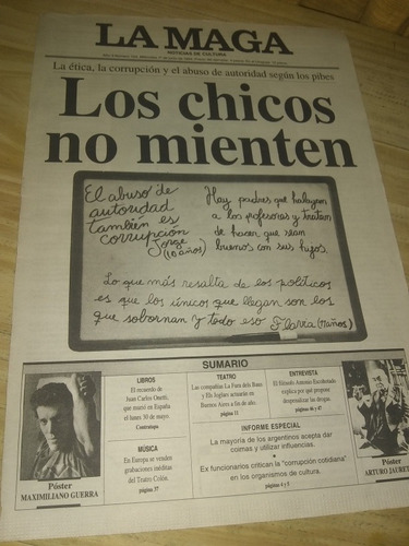 Tapa Diario La Maga Maximiliano Guerra 1 Junio 1994