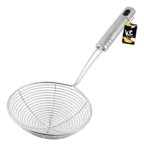 Escumadeira Fritura Aço Inox 14cm Batata Pastel Ke Home Cor Prateado