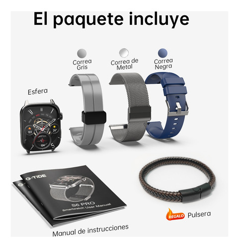 Reloj Inteligente G-tide S6 Pro Para Hombre Y Mujer, Con Notificaciones De Llamadas Y Mensajes, Compatible Con Ios Y Android, Resistencia Al Agua Ip68