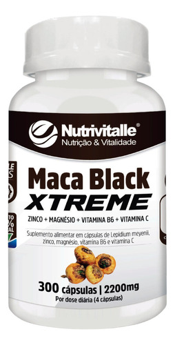 Suplemento Capsula Maca Peruana Black Xtreme 300 Cápsulas Sabor Sem sabor