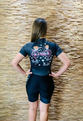 Imagem 2 de 9 de Macaquinho Ciclismo Feminino Coração Bike Mc Original