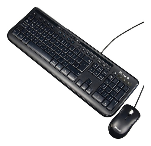 Imagen 3 de 6 de Combo Teclado Mouse Microsoft 600 Usb Con Cable En Español