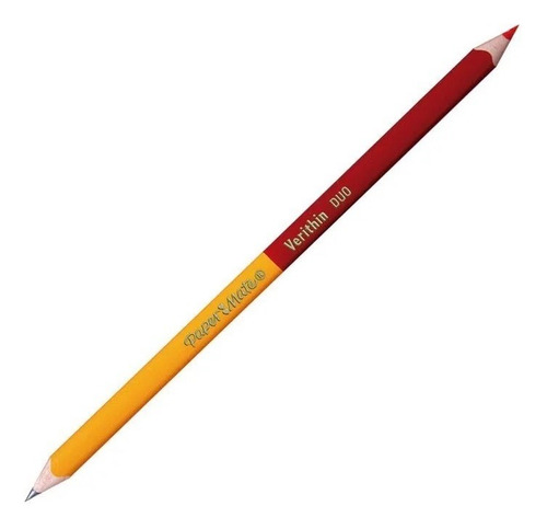 12 Lapices Duo Triangular Bicolor Mitad Grafito Y Mitad Rojo