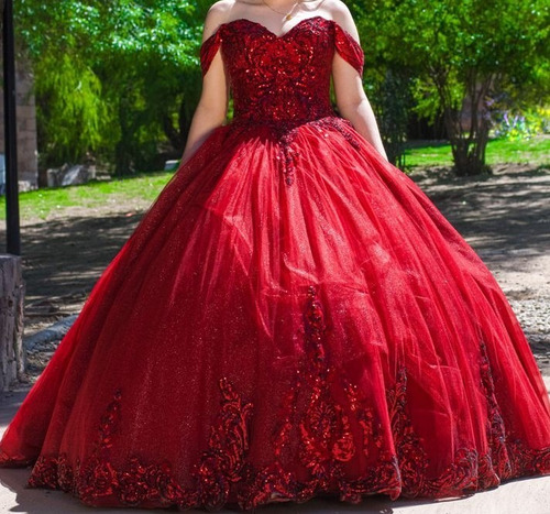 Vestido De Quinceaños Color Sangria Para Quinceañera Xv Años