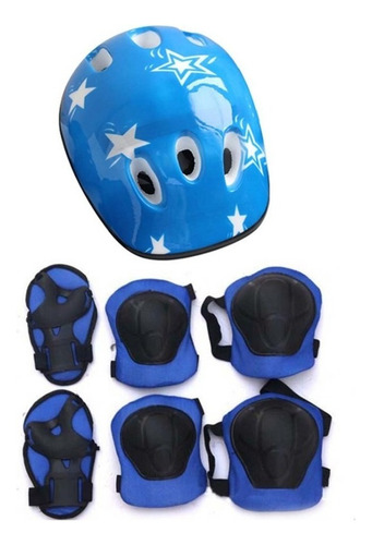 Kit Protección De Patín Con Casco Para Niño Rodillera Codera