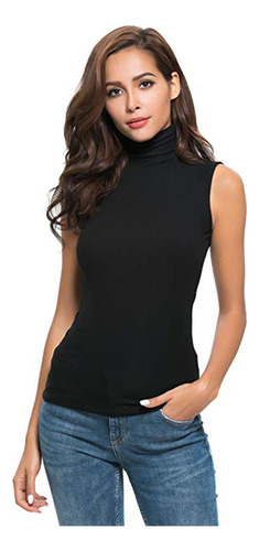 Blusa De Cuello Alto Sin Mangas I T-shirt Para Mujer