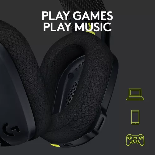 Logitech G 435 LIGHTSPEED - Auriculares inalámbricos Bluetooth para juegos,  ligeros, micrófonos integrados, batería de 18 horas, compatible con Dolby