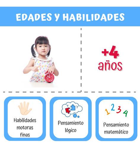 Dominó Para Niños Jumbo Reloj Juego Infantil 24 Piezas