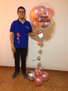 Arreglo Globo Metálico Burbuja Con Helio