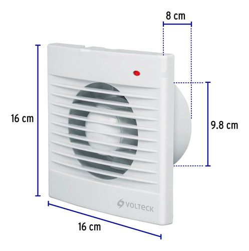 Extractor De Aire 4'' Color Blanco Volteck 48530