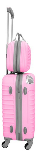 Set De Maleta De Viaje 10kg Con Neceser Minidi 8003-nch Rosa Claro