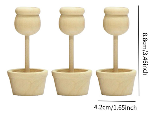 3pcs Adornos De Madera Sin Terminar Artesanías De Madera