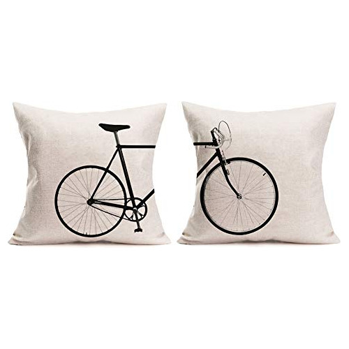 Fundas De Almohada Negras De Bicicleta, Juego De 2, De ...