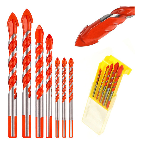 Brocas De 3-12mm Triángulo 7pcs Para Vidrio Y Baldosas