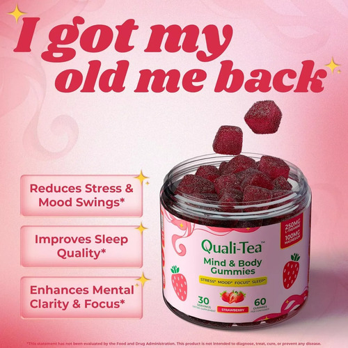 Gomitas Qualit-tea Mind & Body Gummies 60gms Strawberry