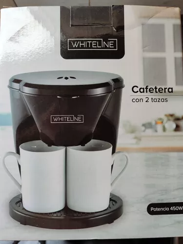 Cafetera Whiteline Con 2 Pocillos 450w Color Negro