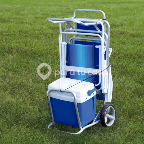 Carrito Mesa Playa Portatil Heladera Plegable Aluminio Mor