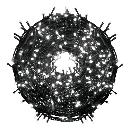 Serie Navideña 500 Led Luz Blanca De Destello 9 Mts 12 Pzas