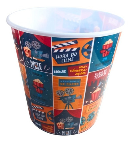 Kit Com 3 Baldes Grandes Combo Pipoca Temático Cinema