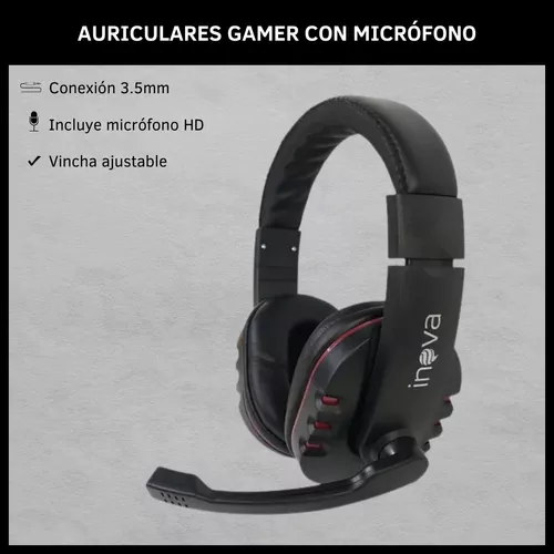 Auricular Gamer Inova C/microfono P/ Pc Play Doble Ficha