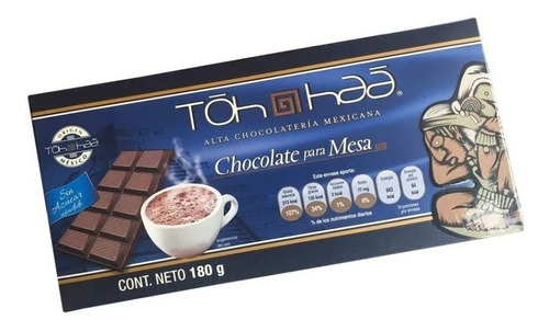 Chocolate Para Mesa Sin Azúcar- Toh Haá 180 Gr