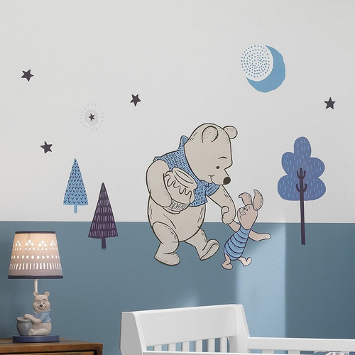 Vinil Decorativo Mosaico Adhesivo De Winnie Pooh & Piglet Color Multicolor