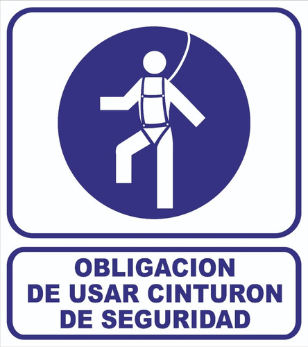 Cartel Obligación Cinturón De Seguridad 22x28 Cm Oferta!!!