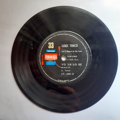 Vinilo Simple - Luigi Tenco (he Comprendido Que Te Amo) (Usado)